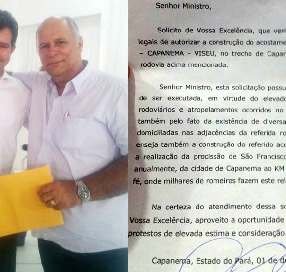 Prefeito eleito de Capanema Chico Neto solicitou acostamento para BR 308