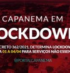Capanema entra em Lockdown a partir desta quinta-feira (01).