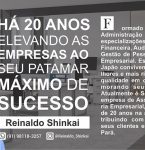 Auditor e Consultor Financeiro comemora 20 anos de uma carreira de sucesso