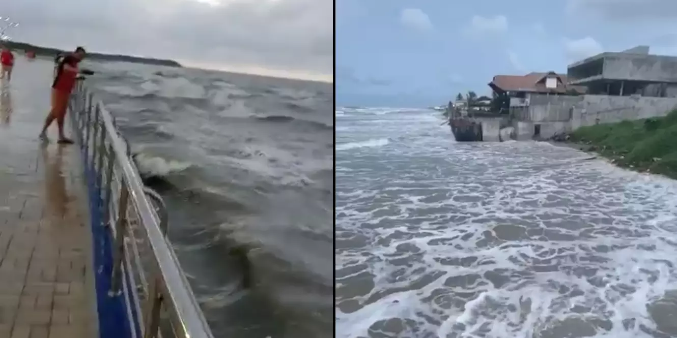 Moradores registram o ‘espetáculo das águas’ nas praias de Salinópolis