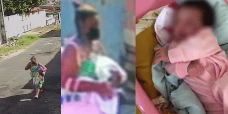 Vídeo flagra mulher abandonando recém-nascida em Manaus