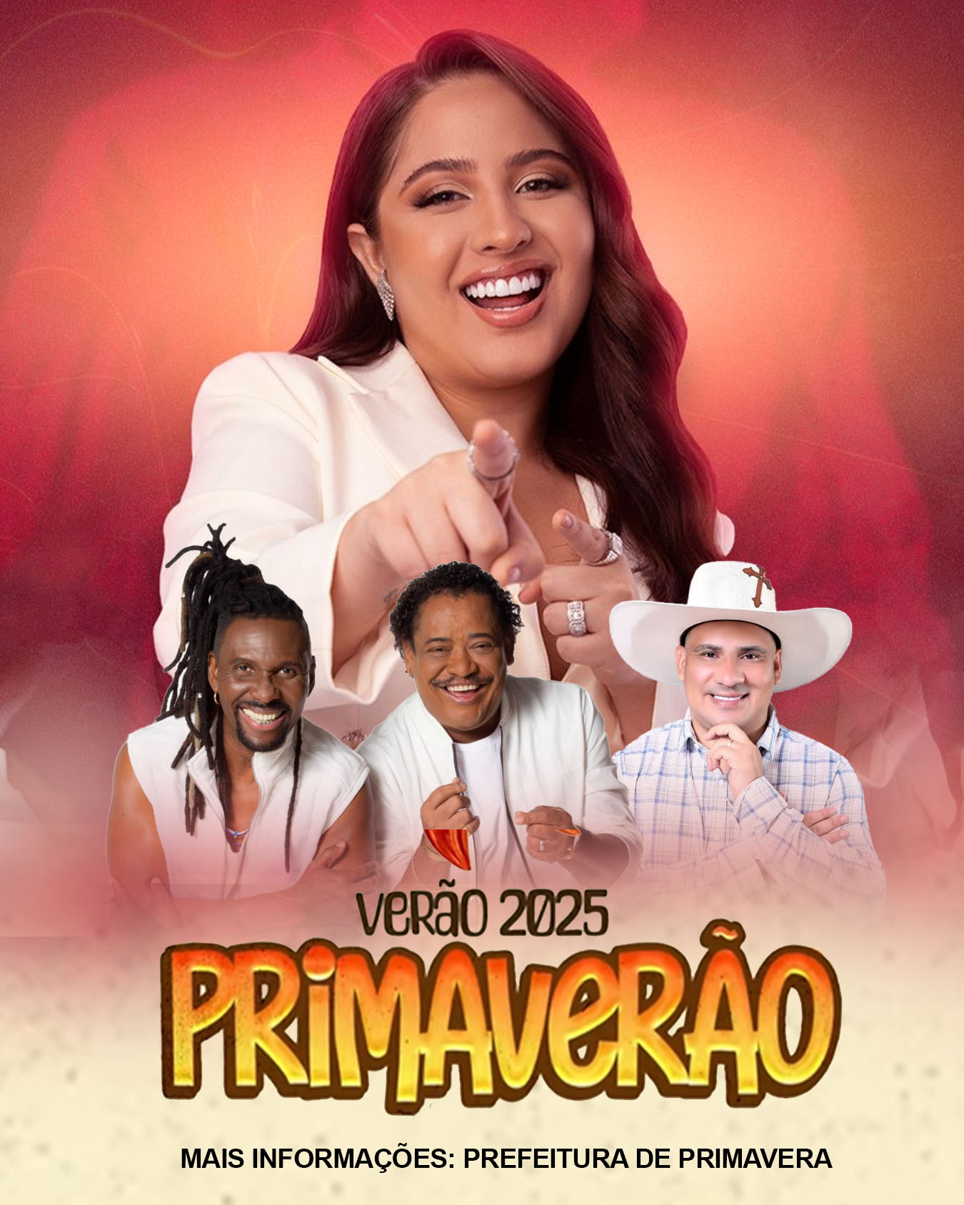 Primavera no topo! Primaverão 2025 terá show de Mari Fernandes (11), É o Tchan, Carabao e muito mais