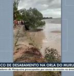 Erosão ameaça orla da praia do Murubira em Mosqueiro, ilha de Belém