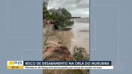 Erosão ameaça orla da praia do Murubira em Mosqueiro, ilha de Belém