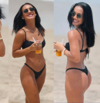 Maxiane posa de biquíni em praia do Recife e boa forma impressiona