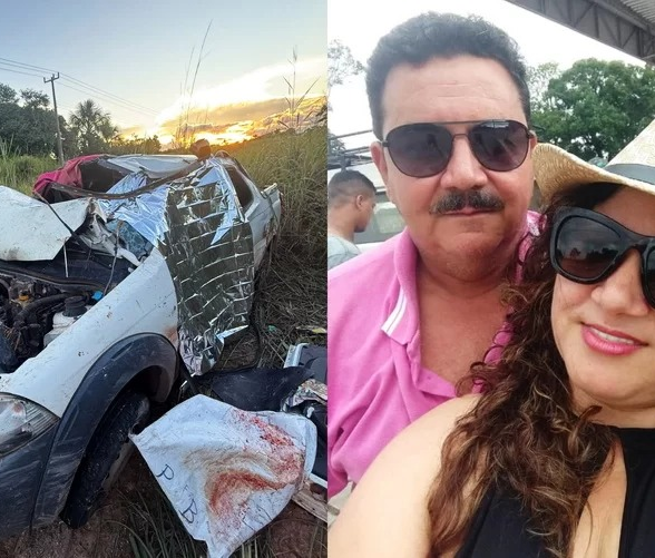 Casal morre após carro sair da pista e cair em barranco na PA-263, em Goianésia do Pará